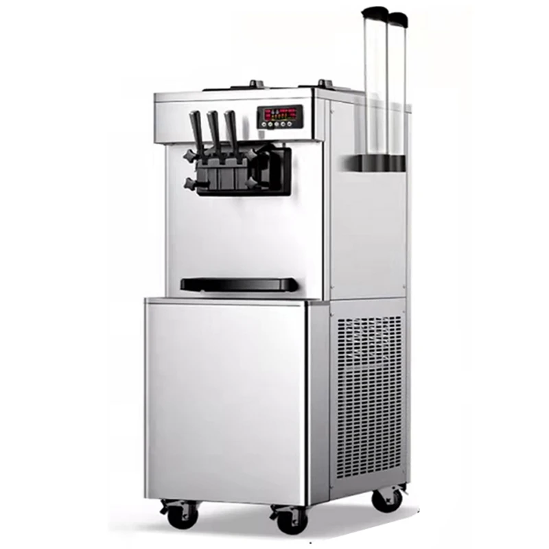 Commercial Small Vertical  Ice Cream Machine Full-Automatic Cone Soft Three Flavors 220V/110V