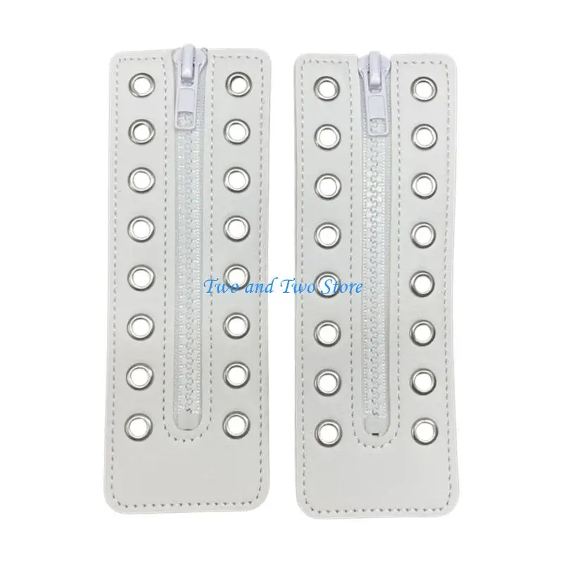 HX6F Easy Installation Zippered Shoelace Inserts with 8 Holes for Men Women Boot