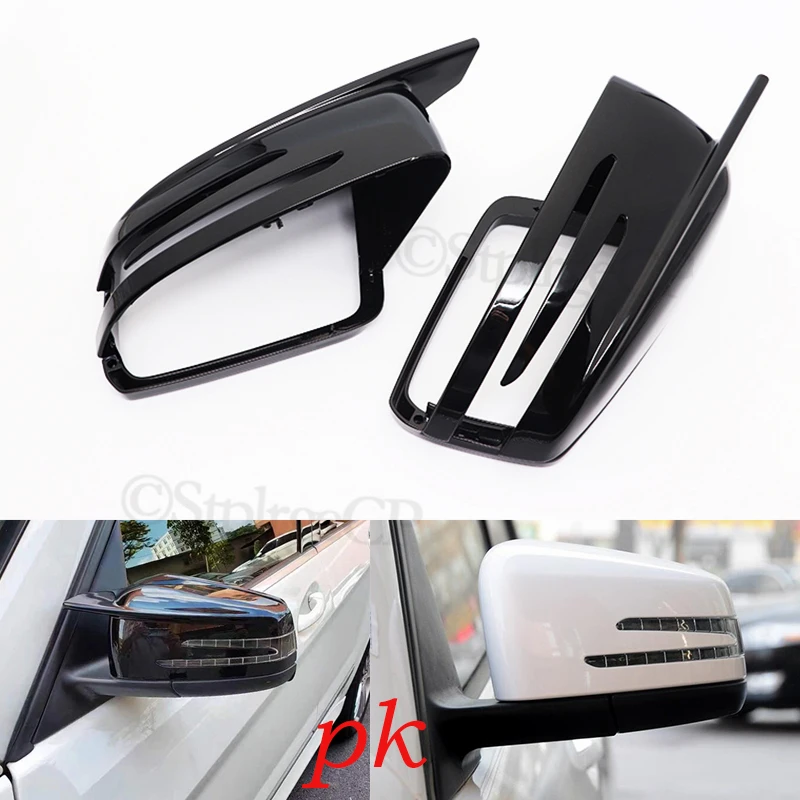 Rearview Side wing mirror cover Carbon Fiber Pattern Black forMercedes-Benz W204 E W212 W176 W246 CLS C218 GLA X156