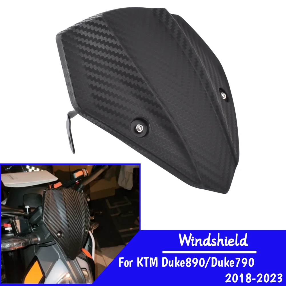 Parabrisas de motocicleta para KTM Duke890 Duke790 2018-2023 carenado frontal pantalla protectora contra el viento para deflectores de aire Duke 790