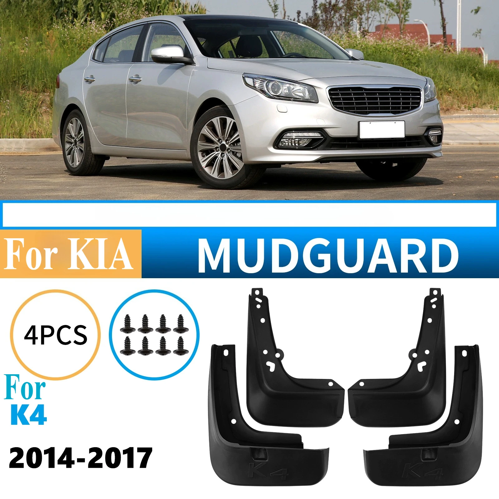 

For Kia K4 2014-2017 Car Mud Flaps - Auto Modification Accessories Splash Guards Mudguards Tire Protectors Durable Auto Decor