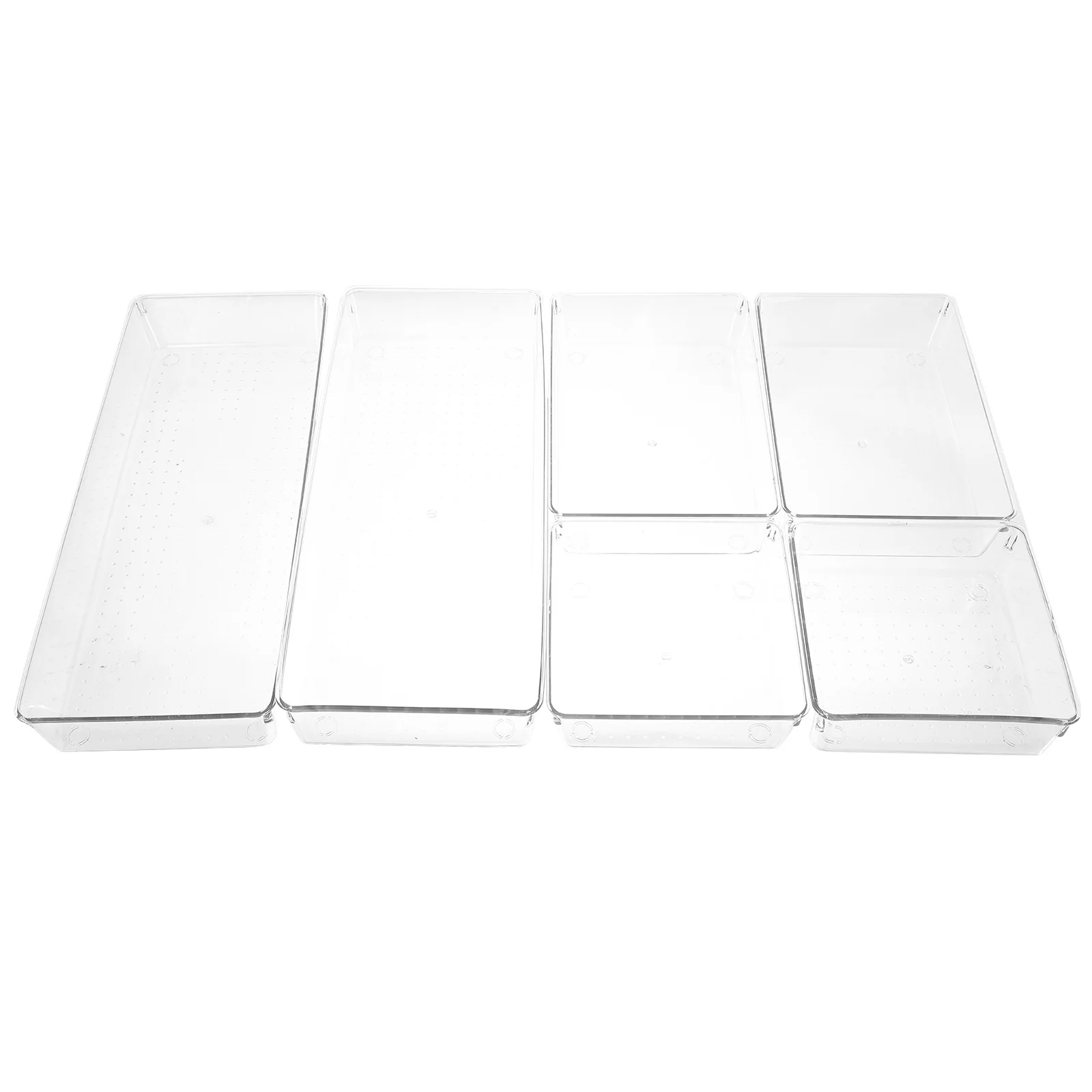 

6Pcs Clear Organizer Storage Box Plastic Drawer Divider for Jewelry Kitchen Office Desktop Clear Organizer Drawers