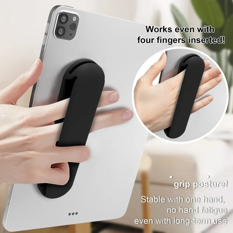 1pc Sangle de poignet en silicone pour tablette, support antidérapant pour téléphone, universel pour iPad, iPhone et appareils Android