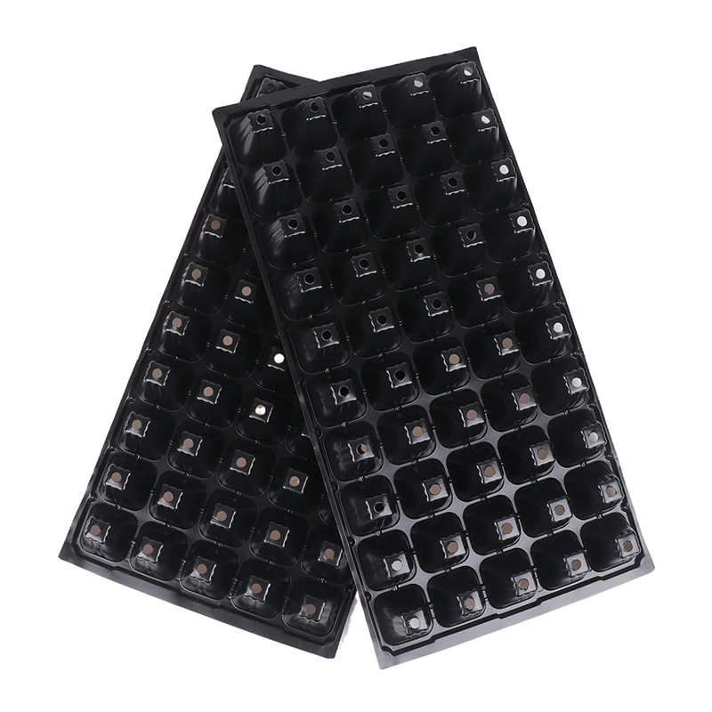 2 Stück 50 Zellen Sämling schalen Kunststoff Garten Keimsc halen schwarzer Sämling Behälter Garten bedarf für Gemüse blume