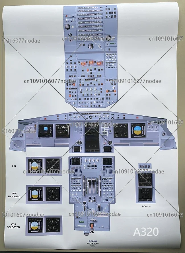 AIRBUS A320 Simulator Cockpit Map Training Flipchart 91 × 63.6CM