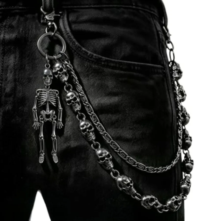 Jeans Pants Fashion Men - Skull Wallet Chain for Men, Gothic