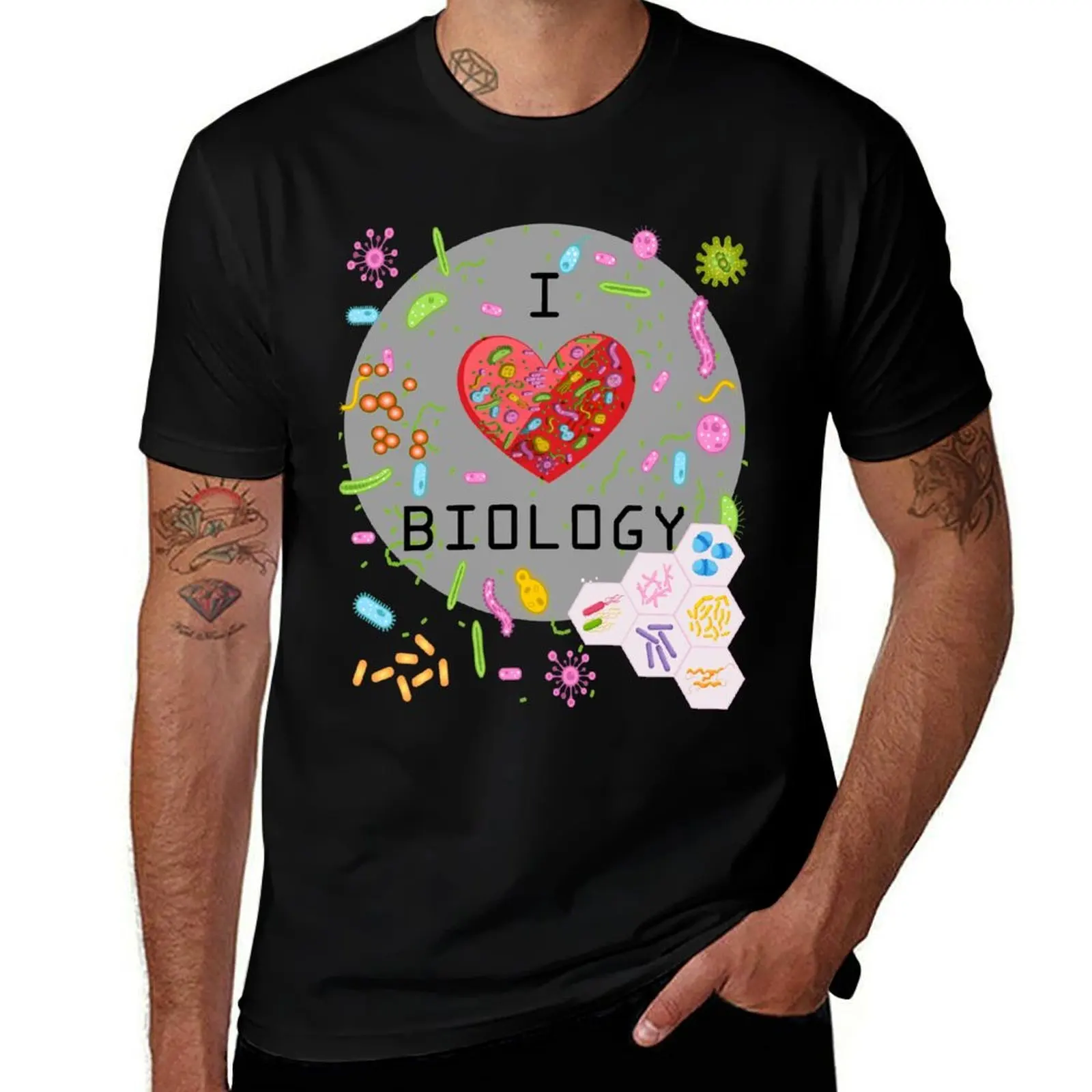 

I love biology Cool motive for biologists and biology fans T-Shirt man t shirt cotton T-Shirt