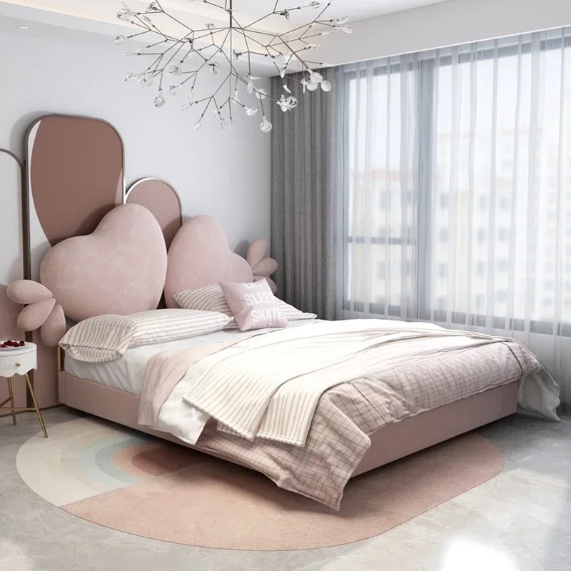Frame Girl Double Bed Wood King High End Twin Queen Double Bed Modern Boys Sleeping Cama Matrimonio Furniture For Bedroom