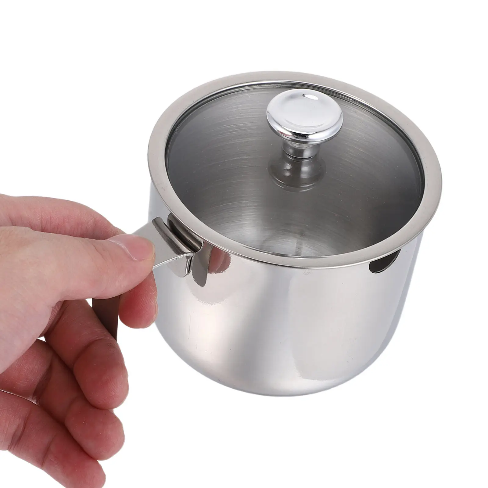 Stainless Steel Seasoning Jar 375ml Airtight Spice Container with Handle Clear Lid Kitchen Storage Countertop