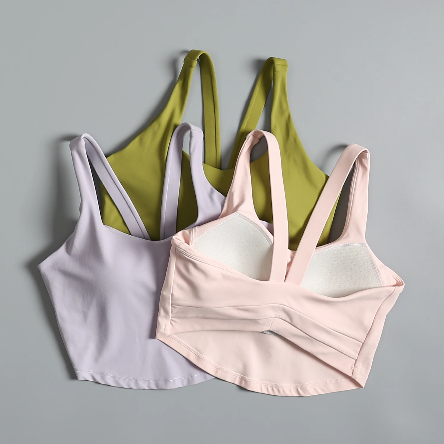 Integrated Sports Bra Women Shockproof Gathered Yoga Fitness Beautiful Back Slimming Running Quick Dry Vest Outdoor Wear