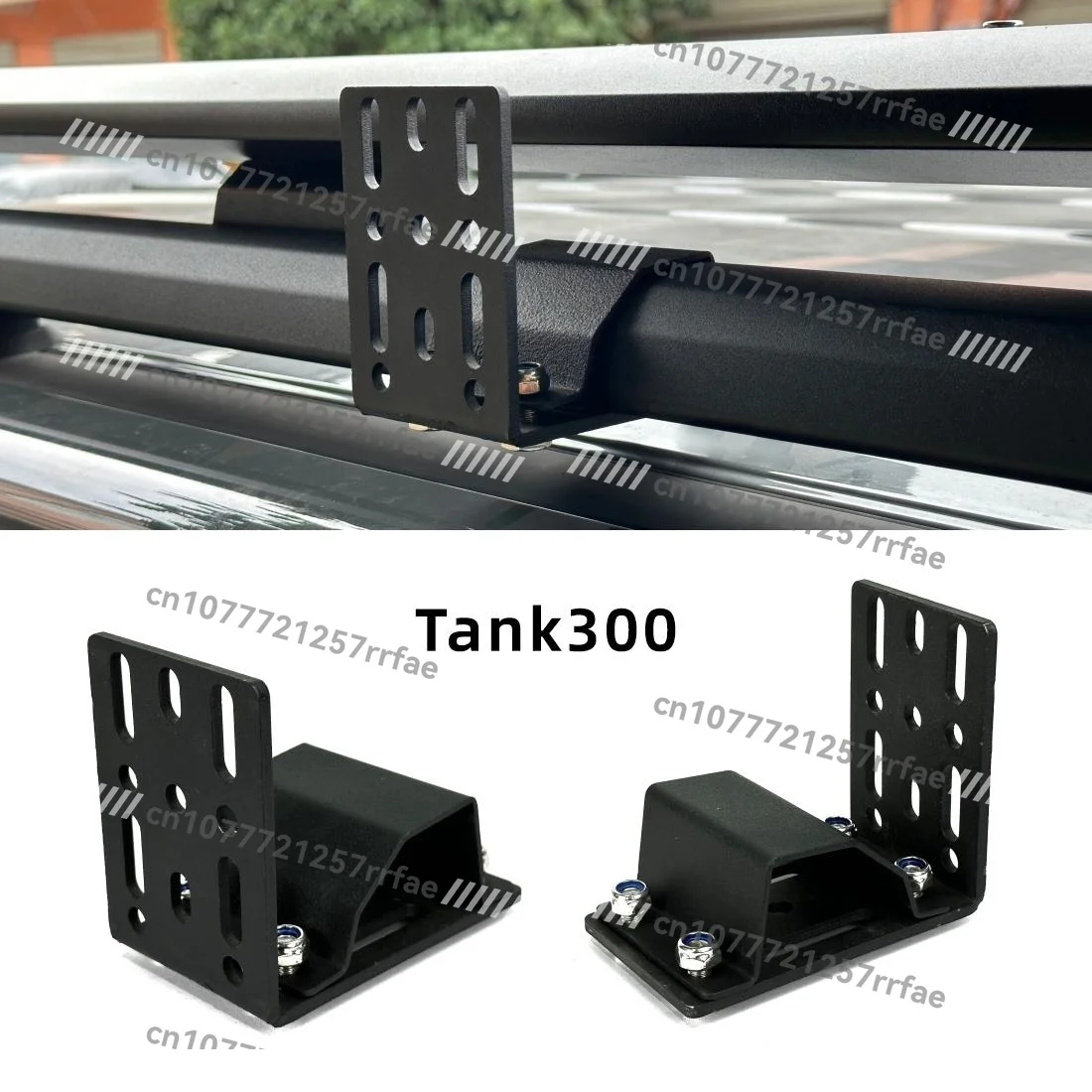 Instalasi kanopi samping tenda mobil di luar ruangan menggunakan klip braket khusus yang dipasang tetap.