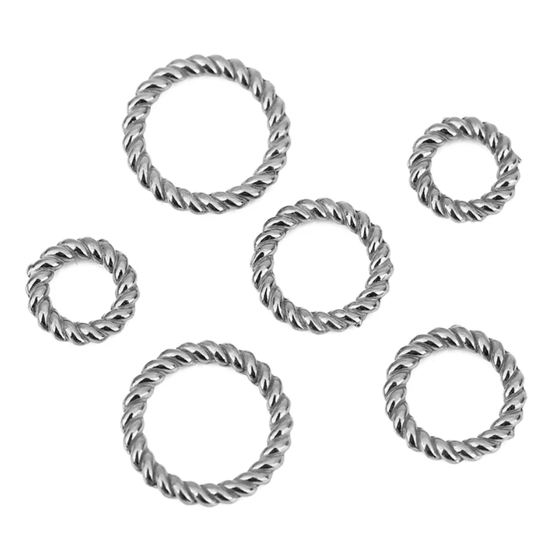 10 قطعة PVD أبدا تتلاشى الفولاذ المقاوم للصدأ مغلقة الانتقال خواتم السائبة 8 10 12 مللي متر الملتوية سبليت خواتم قلادة موصلات صنع المجوهرات