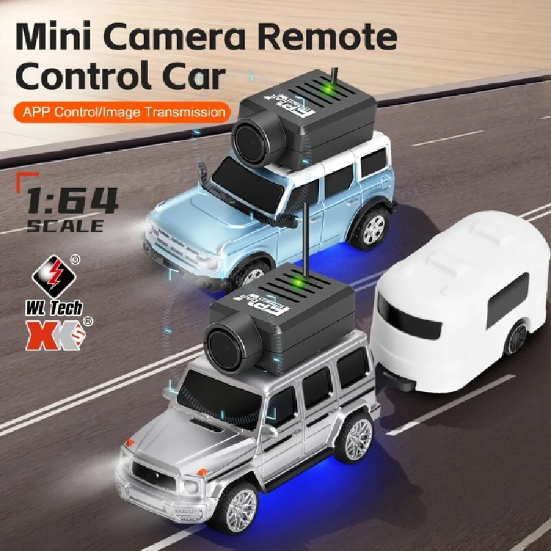 1:64 Scale RC Car with 1080P FPV Camera Remote Control Off-Road Vehicle Mobile App Operated Mini RC Toy for Entertainment