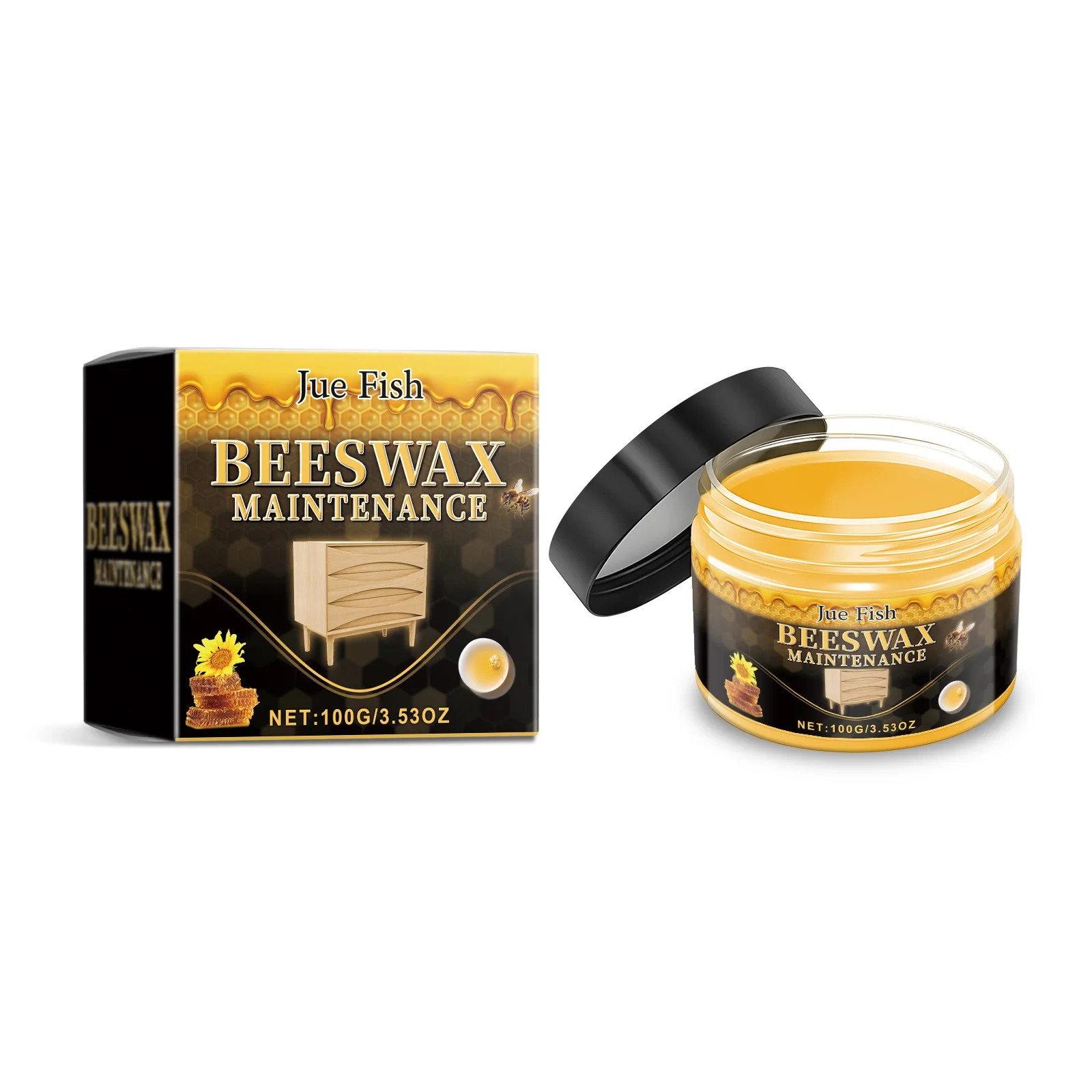 Beeswax Furniture Polish Paste Multipurpose Beeswax Home Cleaning Furniture Care Polishing Agent Natural Wood Seasoning Wax Floor Tables Cabinets Scratch Repair Restorer Waterproof Protective Wood Care Tool Kit Set Plus Pro Safe Fast Easy Daily Life Best