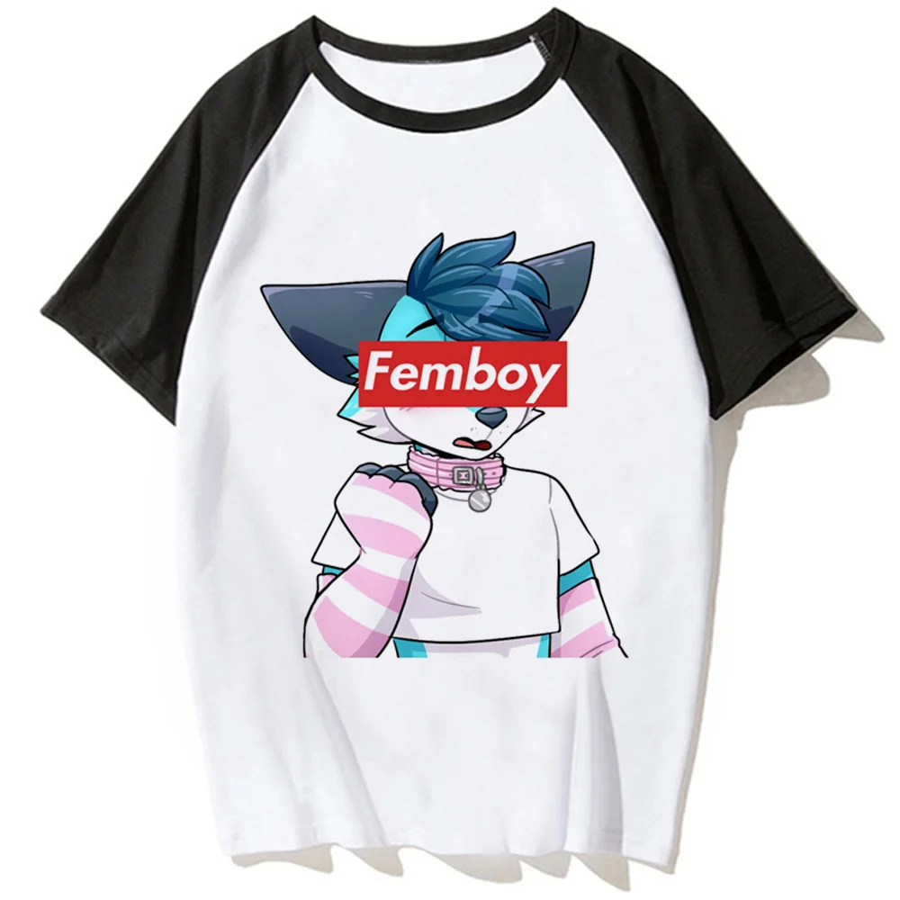 

Furry t shirt women streetwear comic anime tshirt girl comic manga y2k clothes