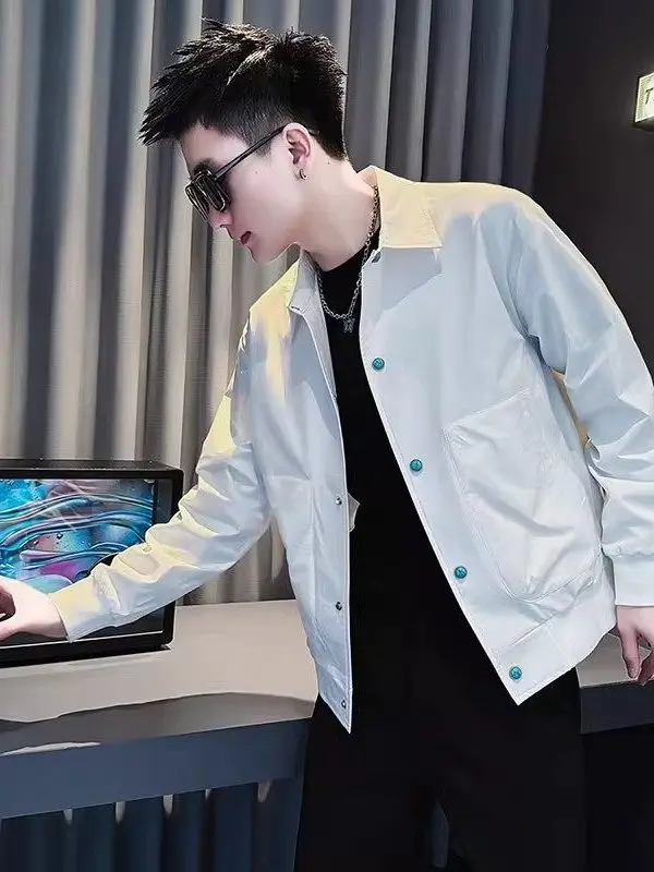 

Мужская куртка Sli Spring Autumn Jaet, модная, в китайском стиле, новинка 2025 года, высококачественная, стильная, белая верхняя одежда