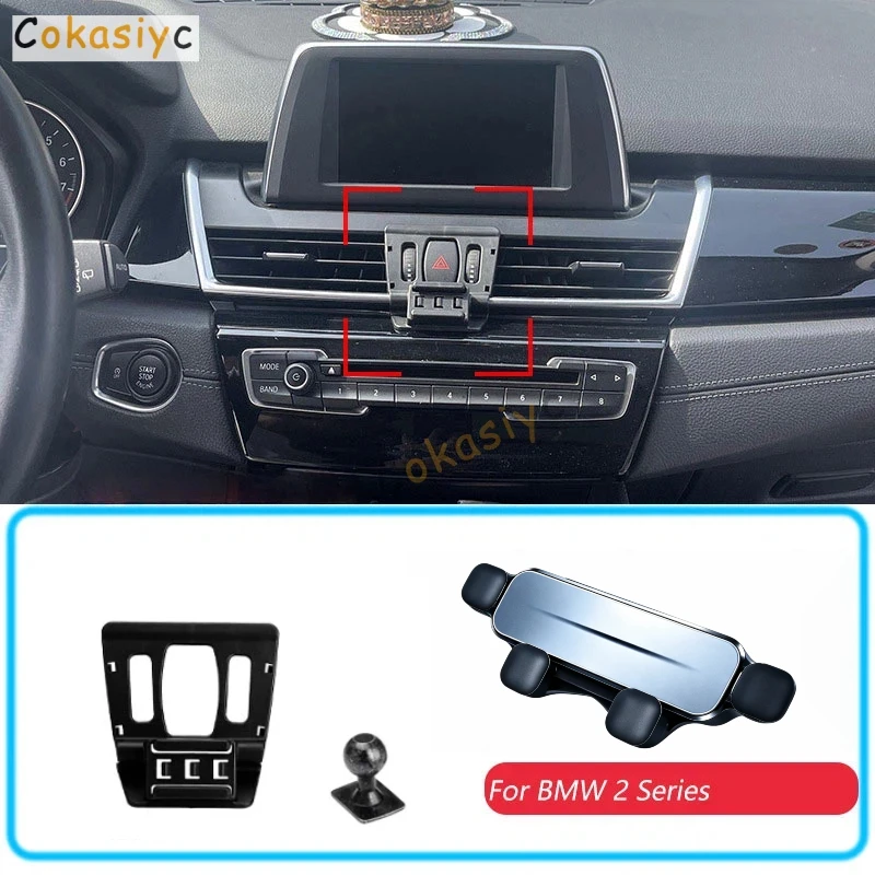 Car Phone Holder For BMW F45 2 Series Active Toure 2014-2018 Gravity Stand Mount Support Horizontal Mobile Bracket Accessories