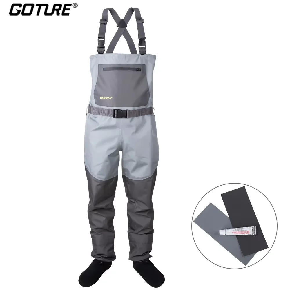 Goture 100% wodoodporny Wader wędkarski dla mężczyzn kobiety Ultra oddychający lekki komfort Stockingfoot polowanie Hip Wader