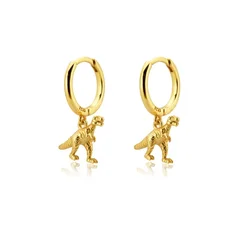 Dinosaur Pendant Pendiente Drop Earring Animal Piercing Ohrringe Jewelry 2024 Rock Punk Chic Jewels