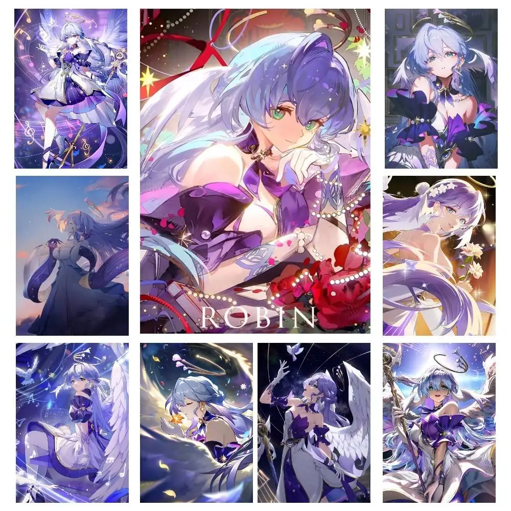 Anime Game Honkai Star Rail Robin Posters High Quality Self-adhesive Wall Art Decorations Color Prints Sticky