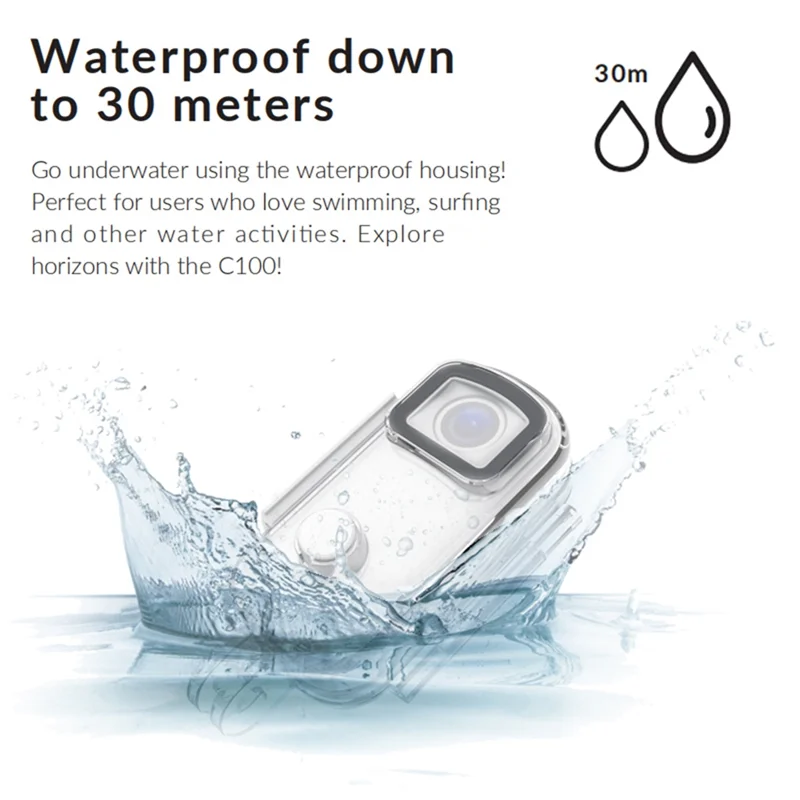 

ABAN C100 Экшн-камера Регистратор DV с защитой от сотрясений Водонепроницаемый лыжный мотоциклетный шлем Vlog Большой палец Спортивная видеокамера-черный