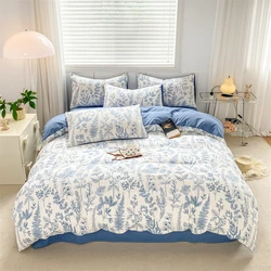 Down Duvet Cover com Impresso Plaid Paisagem, Skin Friendly, cama de solteiro, cama dupla