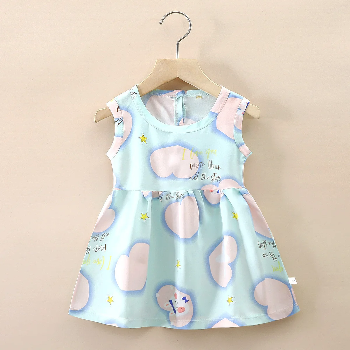 Children Summer Multiple Styles Cartoon Printed Cotton Princess Style Vest Dress Kids Soft Breathable Casual Beach Party Outfit