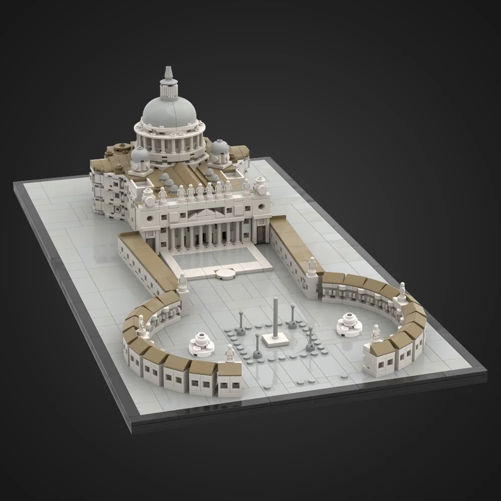 Gobricks MOC 聖ペテルスバシリカビルディングブロックモデル有名な教会建築レンガ diy 組み立ておもちゃ子供のギフト