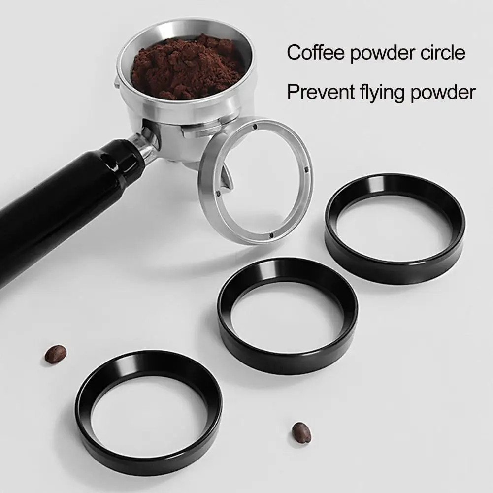 Aluminum Alloy Coffee Ring Aluminum Coffee Dosing Funnel with 4 Strong Magnets Anti-spill Espresso Tool Mess-free Brewing