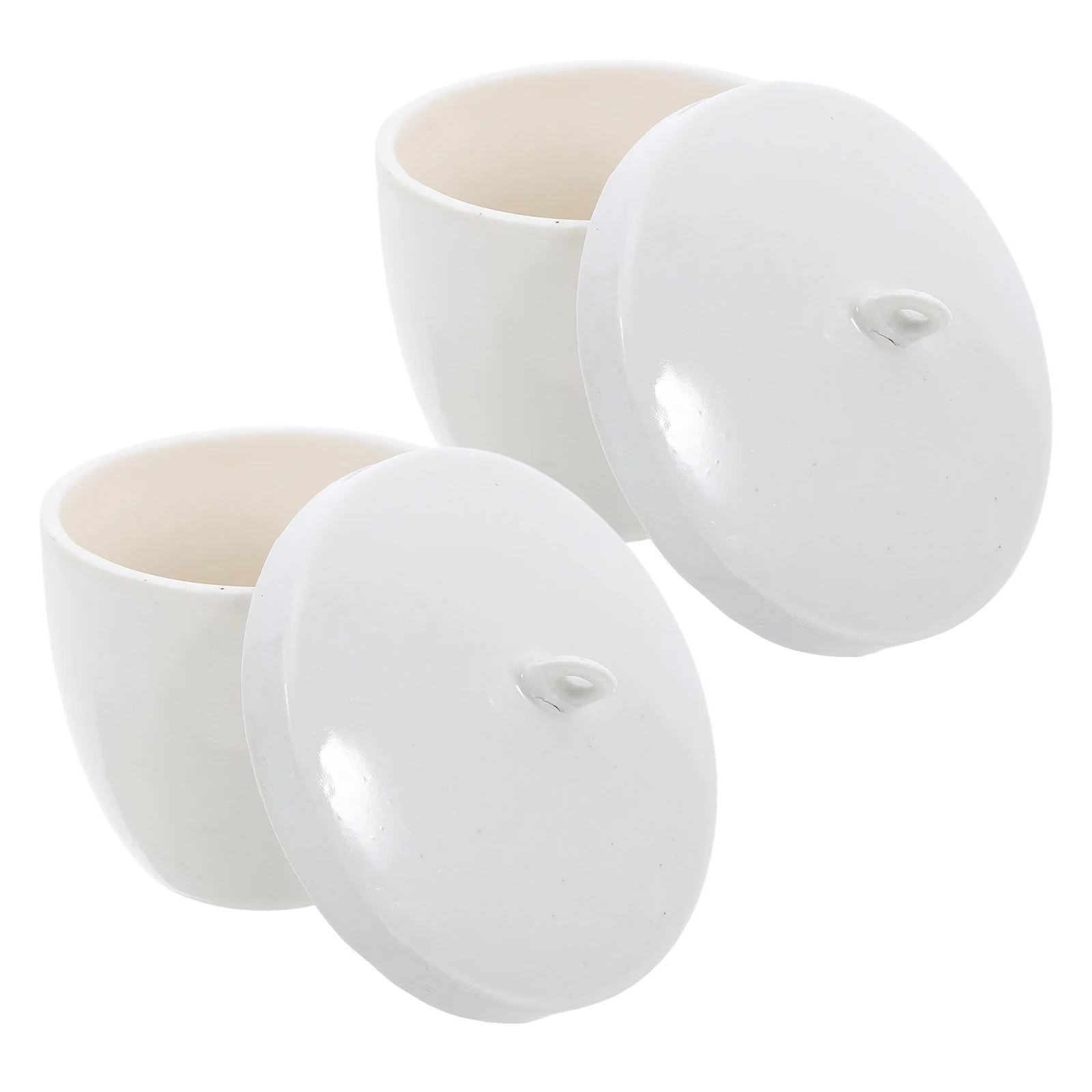 

2Pcs Laboratory Crucible 70Ml Porcelain Heat Resistant Ceramic Cup for School Science Experiments with Cover Small Crucible