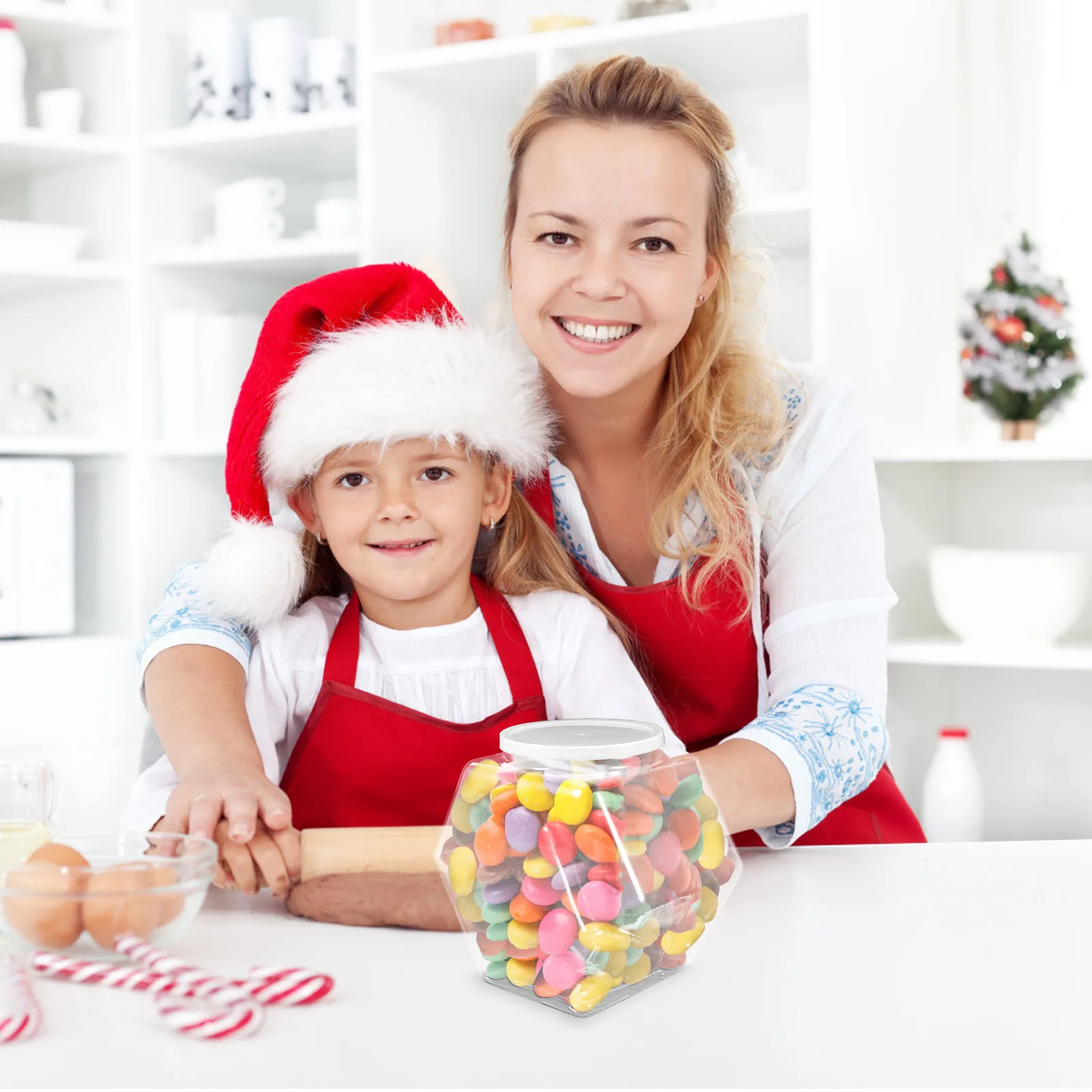 

Банка для печенья объемом 3800 мл, прозрачная шестигранная емкость для хранения закусок, чая, конфет, сухих продуктов, органайзер для домашнего хранения