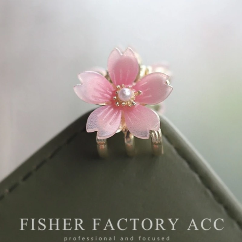 

Милая розовая заколка для волос с вишневым цветом, мини-зажим для волос из сплава для женщин и девочек, корейская повседневная заколка для волос с боковой верхней частью волос