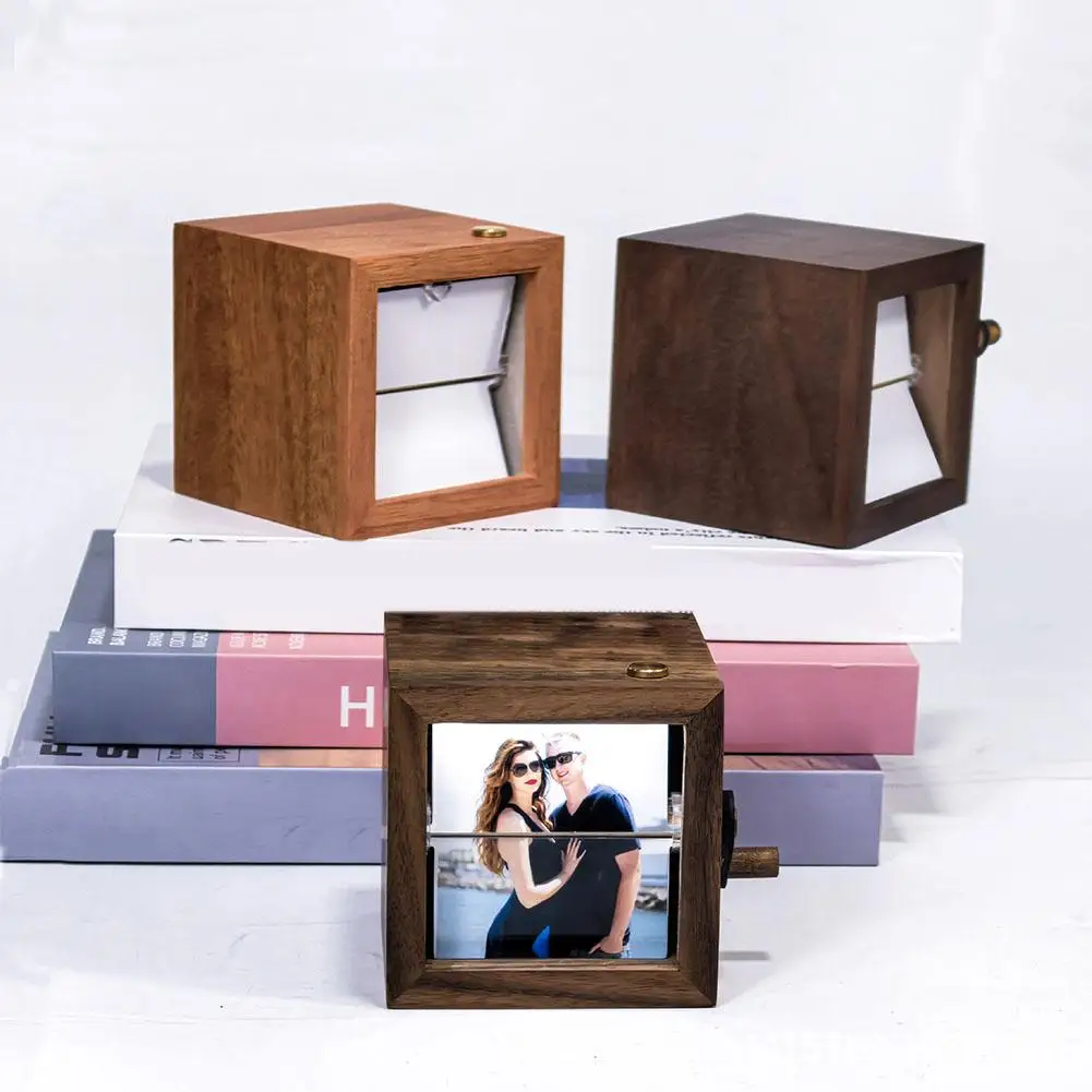 إطار صور كتاب تذكاري شخصي، ألبوم صور خشبي مكرنك يدويًا، هدية للأزواج في عيد الحب #3