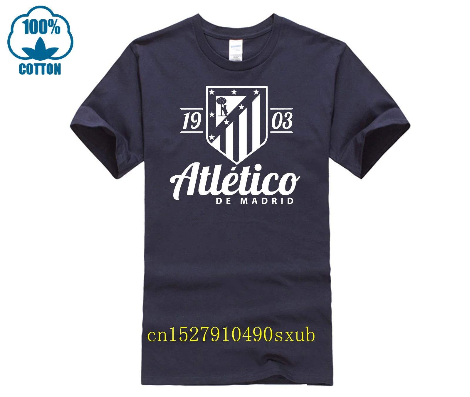 Atletico De Madrid Shirt  Spain Soccerer Futbol T Shirt Camiseta La Liga  Printed T Shirt Pure Cotton Men Top Tee