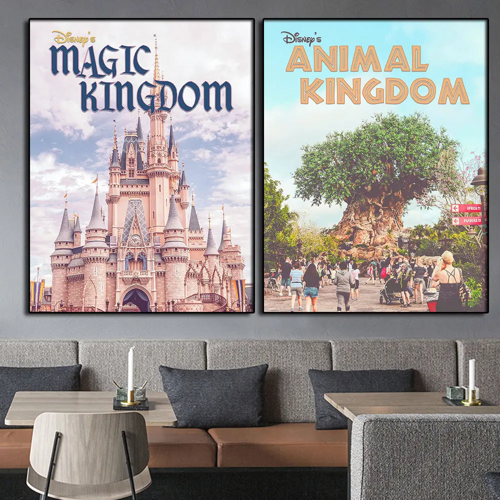 Disney Magic Kingdom Canvas Painting Epcot Wall Posters and Prints for Living Room Wall Art Pictures Home Decoration No Frame