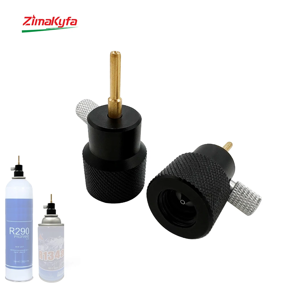 New R134a R290 Refrigerant Puncture Cansister Needle Refill Fill Nipple Adapter Adaptor