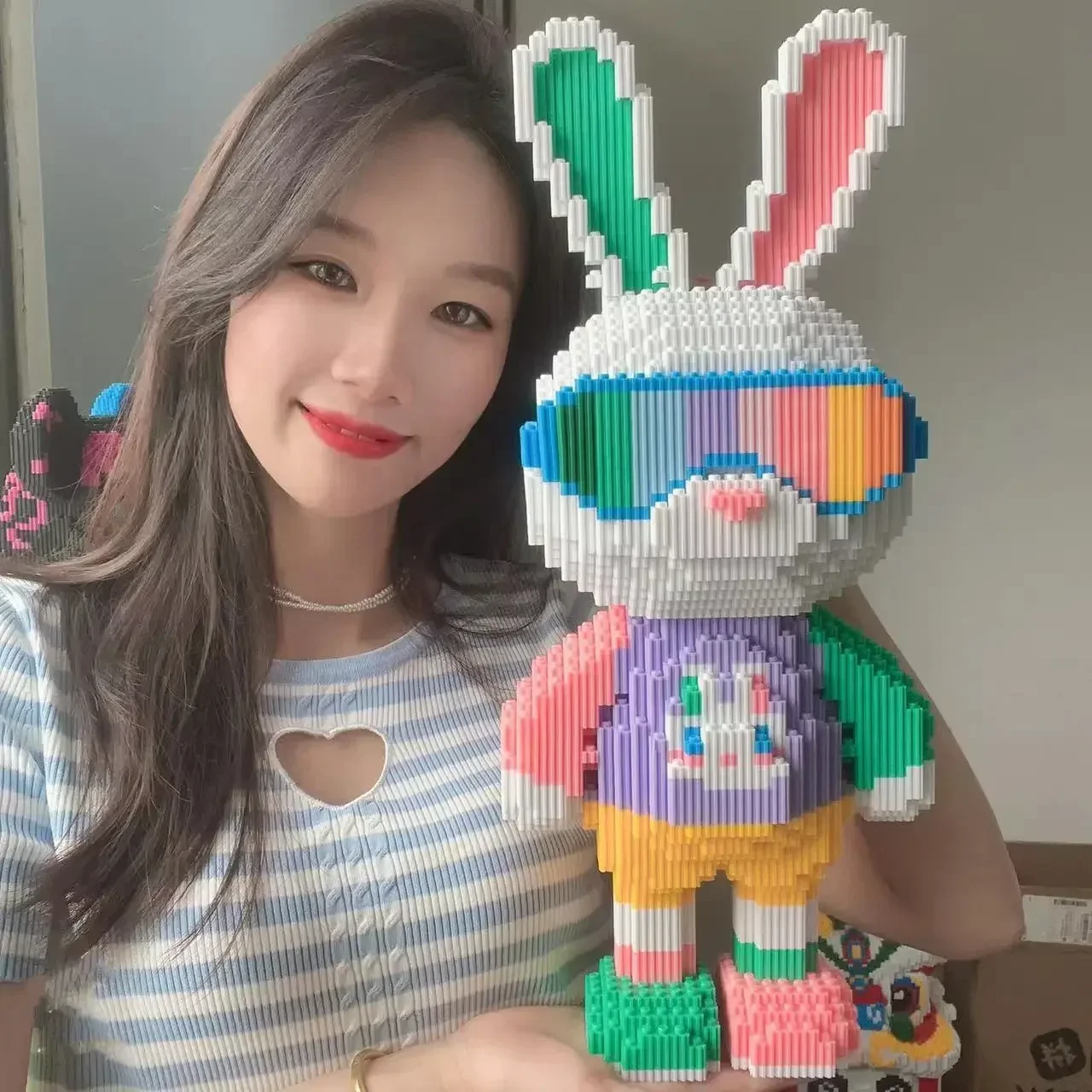 Building Blocks Bear Kids Toys Cartoon Candy Rabbit Model Building Block Micro Bricks Boys Girls Christmas Birthday Gift