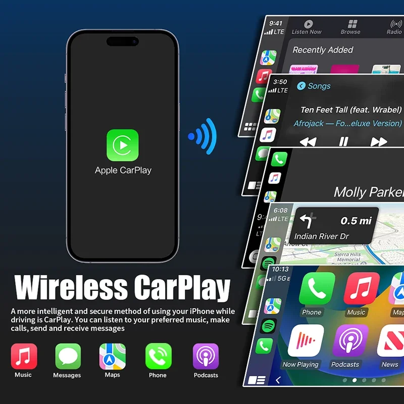 Wireless CarPlay Android Auto Interface for Audi A1 Q3 2012-2018, with Mirror Link AirPlay Navigation Car Play Functions view 2