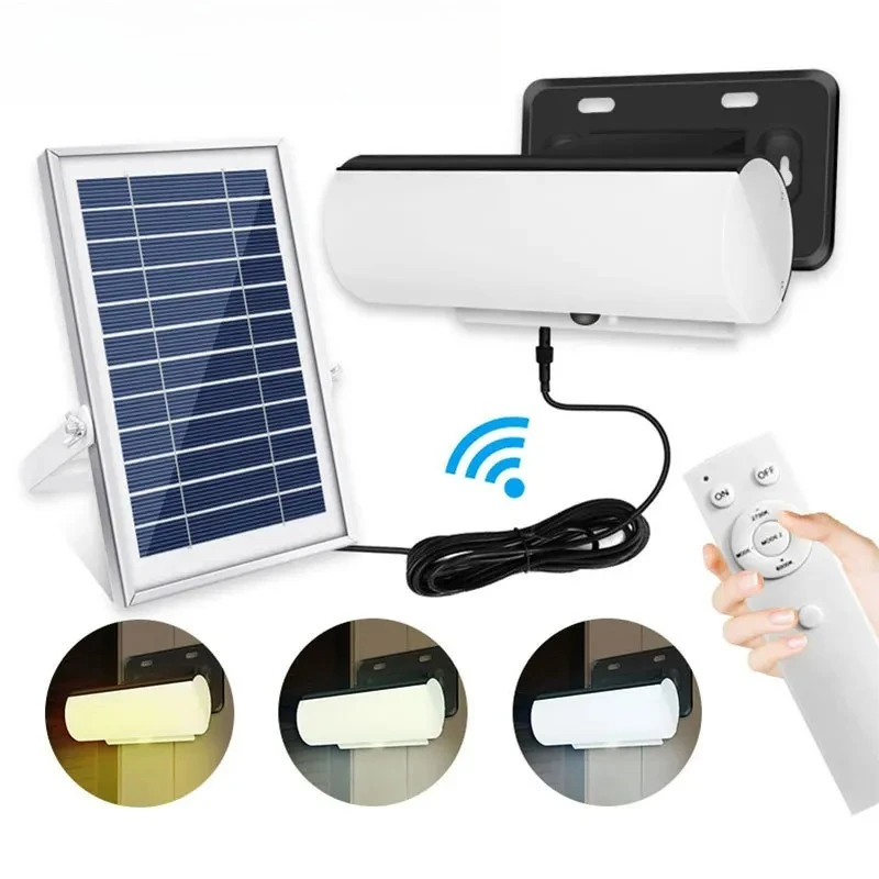 Afstandsbediening gesplitst zonne-licht driekleurig licht binnenplaats tuin straat waterdichte inductie buitenwandlamp