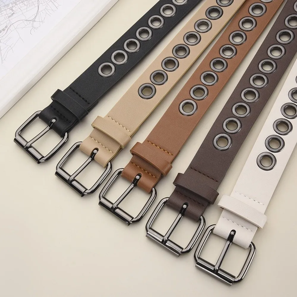

Fashion Versatile Punk Belt Pu Leather Retro Y2k Belt 2.8cm Width Pin Buckle Belt Jeans Accessories