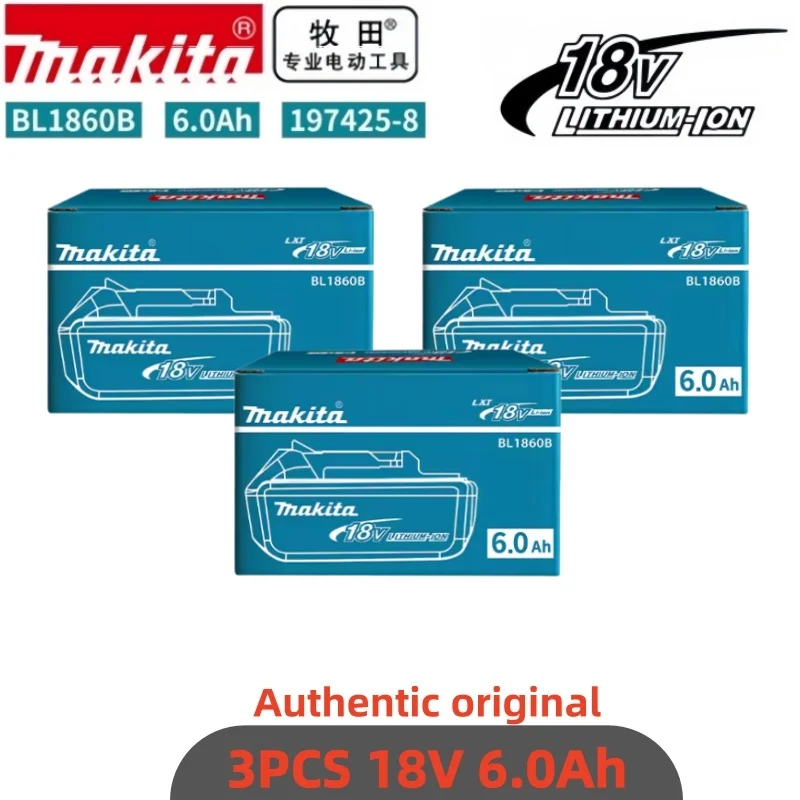 100% Original Makita 6Ah für Makita 18V Akku BL1860B BL1840 BL1830B BL1850B BL1850 BL1860 BL1815 Ersatz-Lithium-Akku