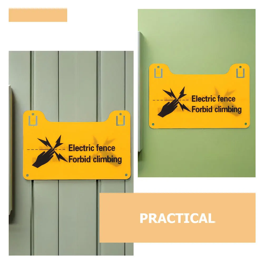 10Pcs Electric Fence Safety Sign Effective Deter Unauthorized Access Visible Caution Message Weatherproof Material Quick Setup