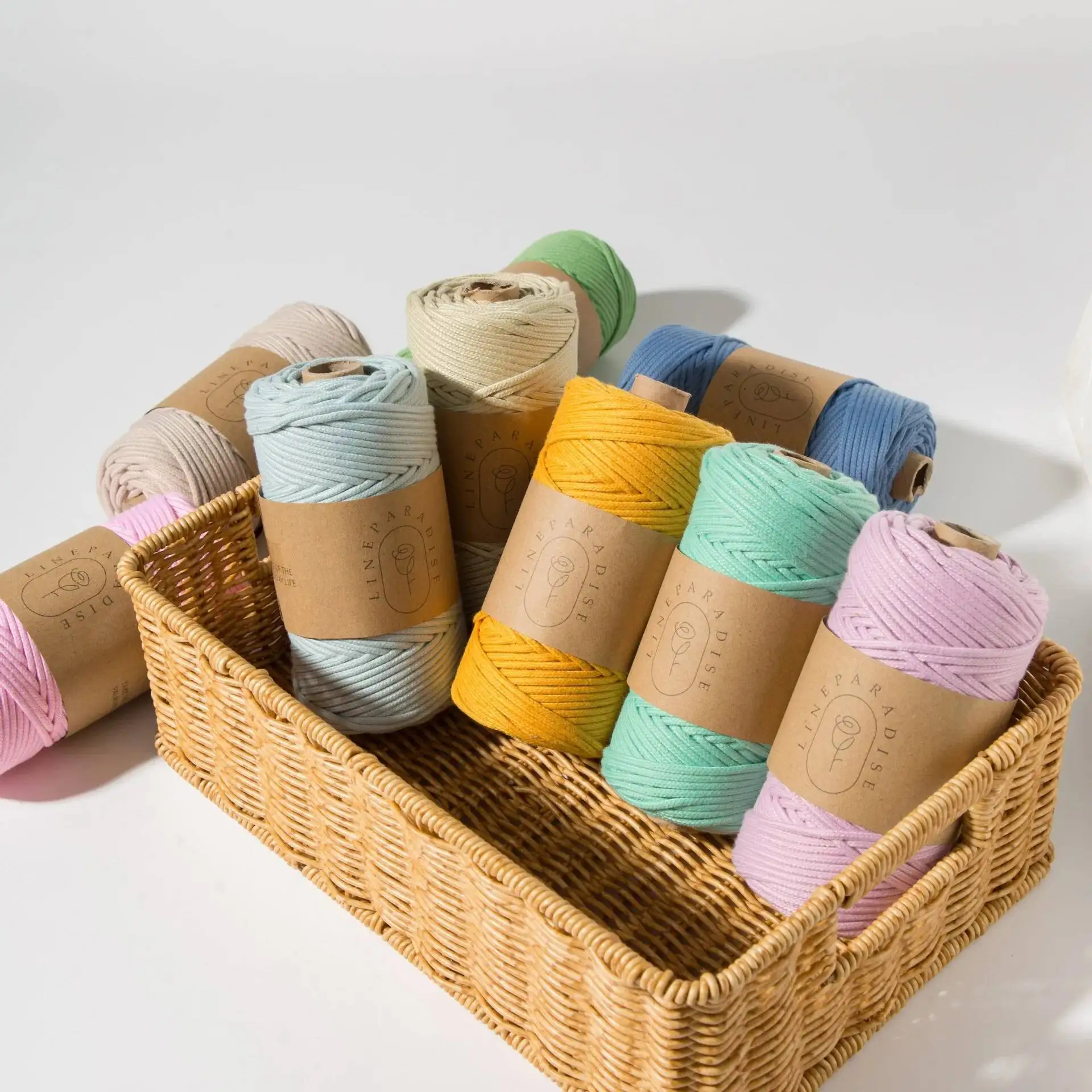 3MM Variegated Braided COTTON ROPE Multi Color Macrame Rope 85m