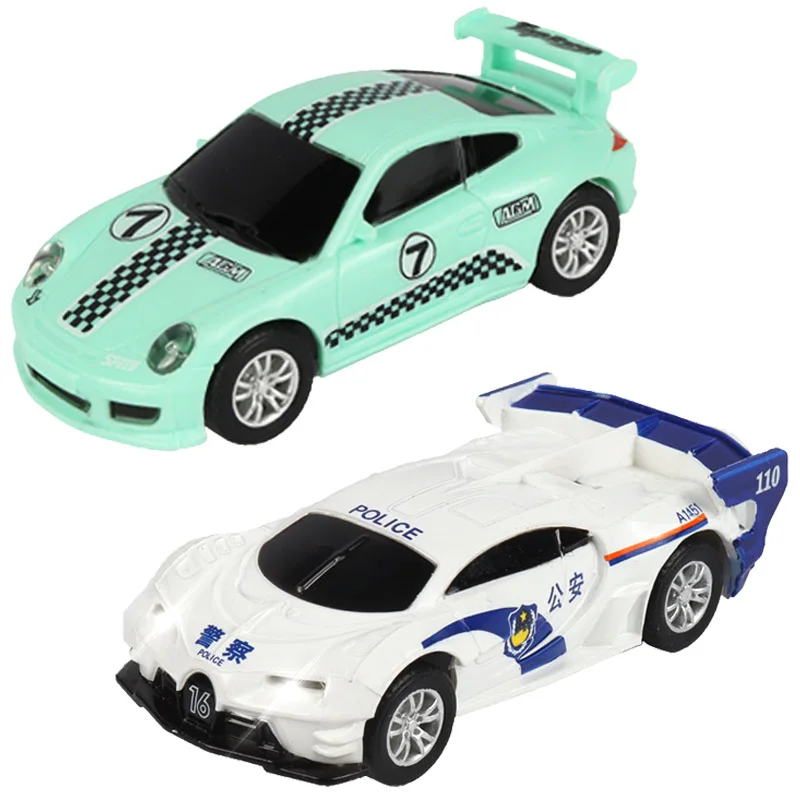 2pcs Slot Car 1 64 1/64 1:64 Scale Electric High Speed Race Track Polizei Racing Cars Vehicle Toy For Carrera Go  Scalextric