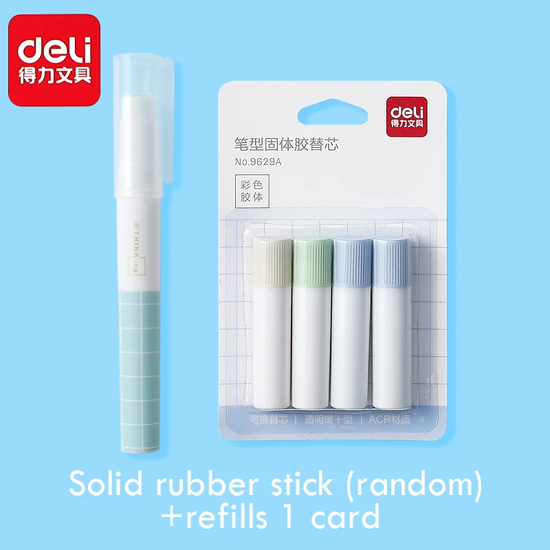 Deli Refillable Solid Glue Stick Quick Drying Strong Adhesive Nontoxic Washable Safe Office School Stationery Supplies