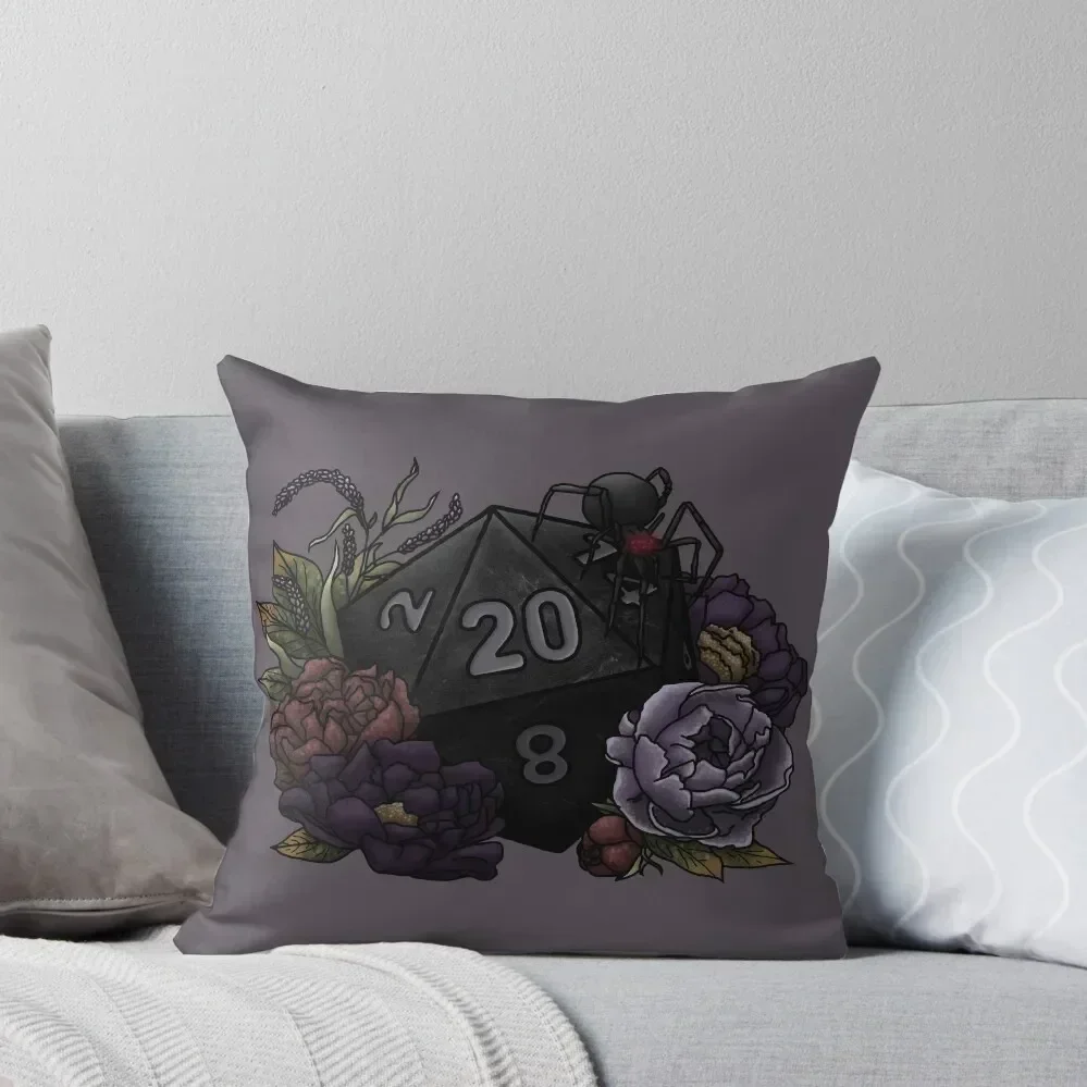 Drow D20 - Tabletop Gaming Dice Throw Pillow Pillow Case Christmas christmas decorations for home 2025 pillow