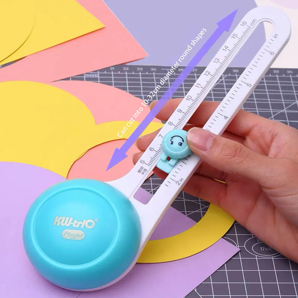 1pc paper cutter, circular cutter with 3 cutting heads, cutting diameter 10-32cm.