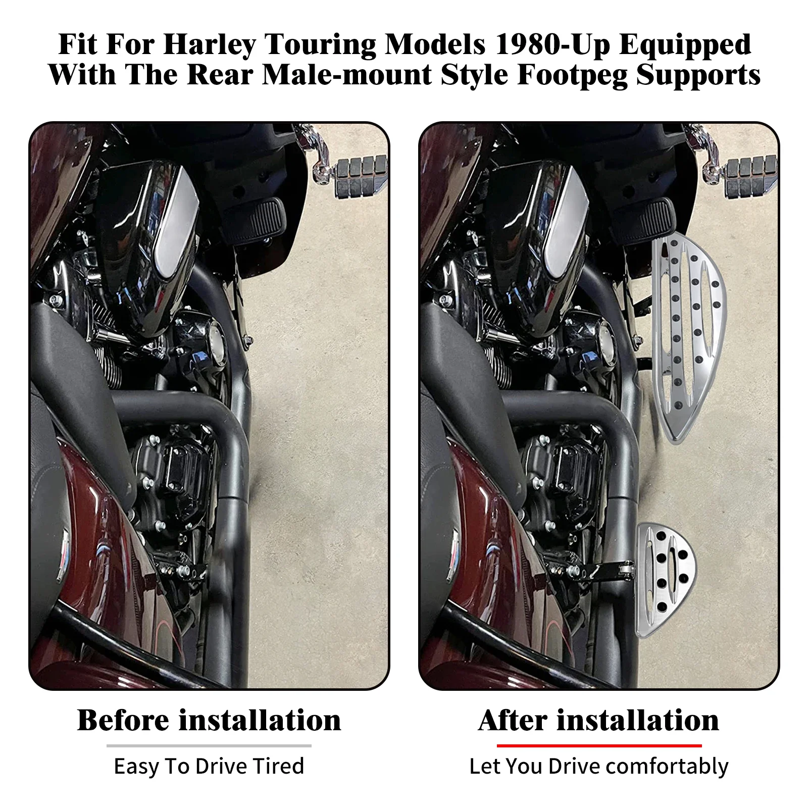 Motorcycle Driver Passenger Floorboard Front Rear Footpeg Rider Footrest Pedal For Harley Touring Road King FLHX FLHT Softail FL
