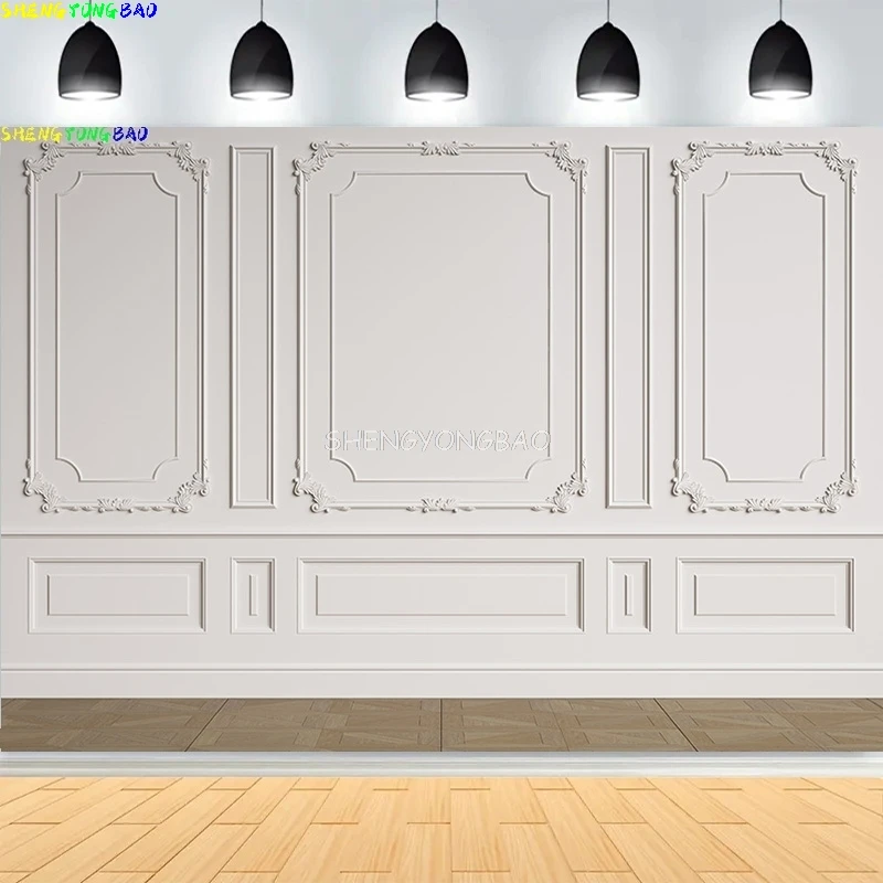 

White European Wall Photography Backdrop Planks Newborn Baby Child Portrait Photo Studio Wood Floor Background Prop SN-01