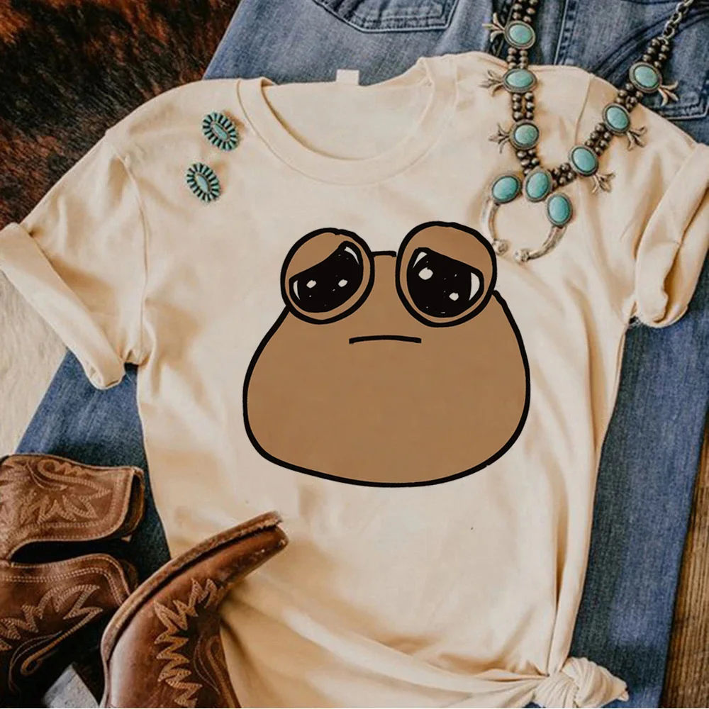 

Pou tshirt women funny t-shirts female Japanese designer clothes